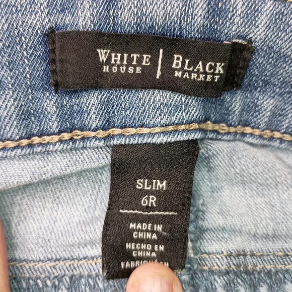 WHITE HOUSE BLACK MARKET Designer Light Blue distressed Grunge denim Jeans(#983) - Picture 2 of 6